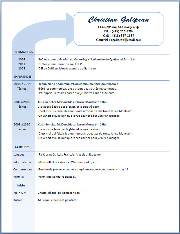 Modele De Cv Pour La ComptabilitÃƒÆ’Ã†â€™Ãƒâ€ Ã¢â‚¬â„¢ÃƒÆ’Ã¢â‚¬Å¡Ãƒ ...