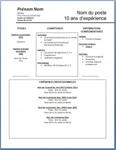 Exemple de CV #3 modèle word gratuit
