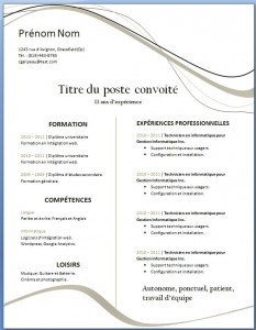 Modèle word gratuit de l'exemple de CV #26